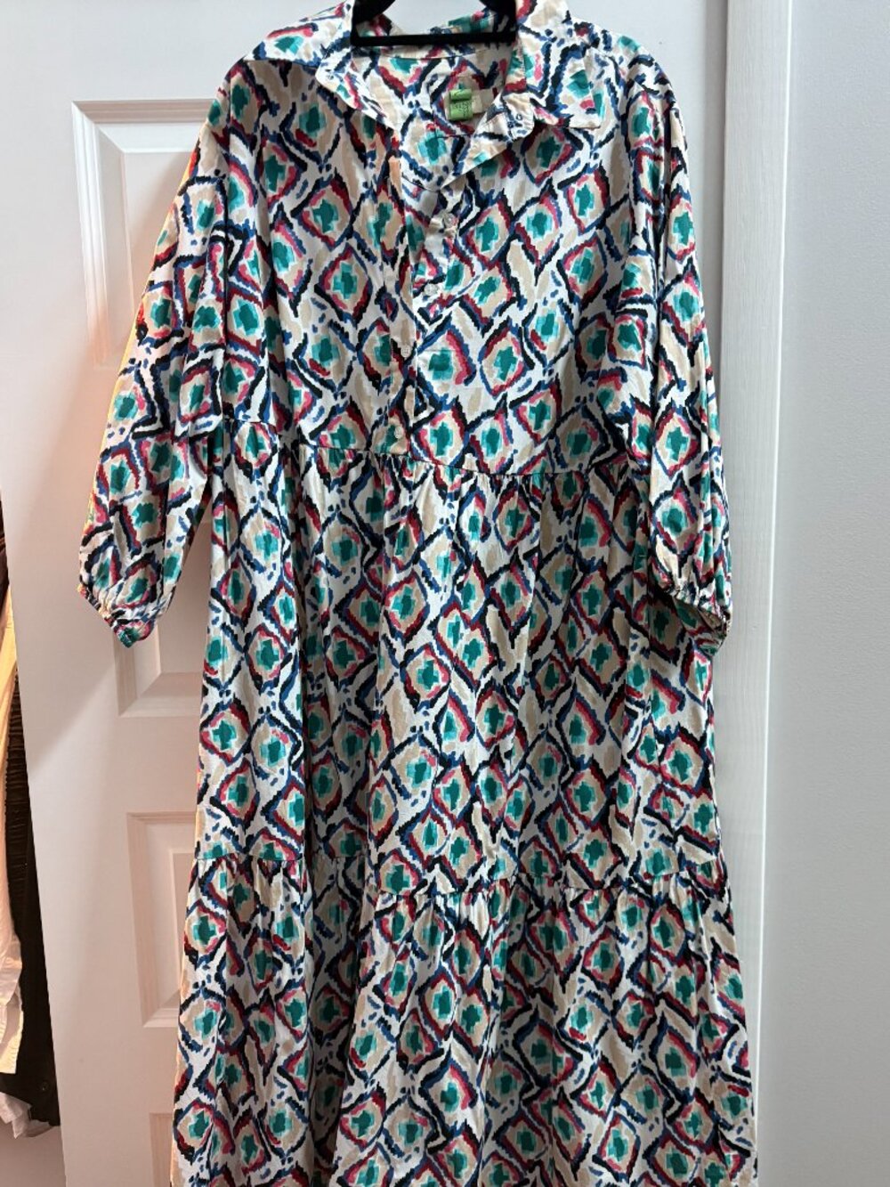 Bettina Tiered Shirt Dress - Maeve / Anthropologie (Plus size, Beige, 1X) - Picture 2 of 6